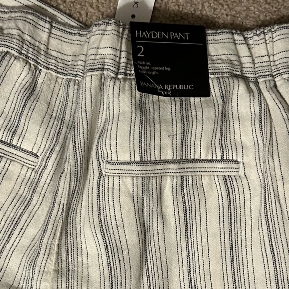 Striped Banana Republic Hayden Linen Pants NWT - Picture 3 of 3